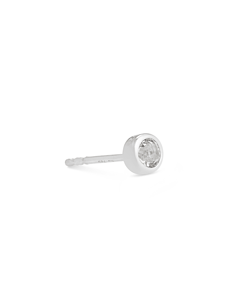 Iva Sterling Silver Single Stud Earring in White Topaz image number 1